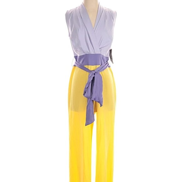 eva mendes for New York & Company Pants - NWT Eva Mendes lilac & yellow jumpsuit, size Small